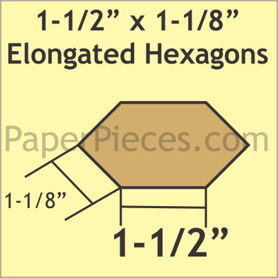 1-1/2" x 1-1/8" Elongated Hex