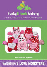 Valentines Love Monsters Pattern by Funky Friends Factory