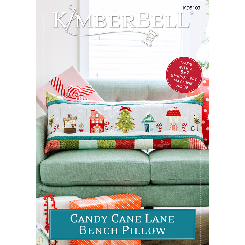 Kimberbell Candy Cane Lane Bench Pillow, Embroidery Version