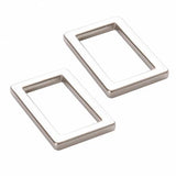 By Annie - Rectangle Ring Flat 1" Nickel Set of Two (2)
