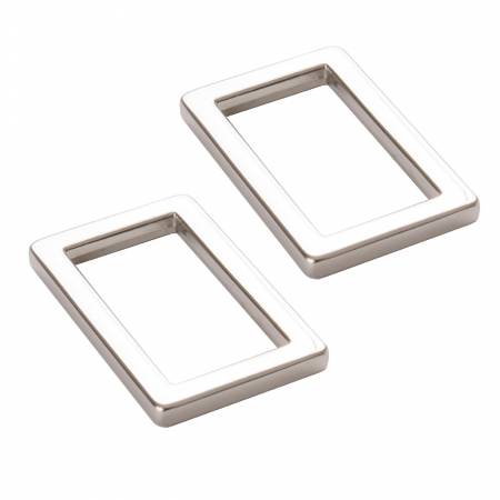 Rectangle Ring Flat 1in Nickel Set of Two