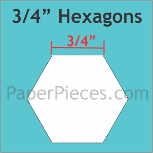 Paper Piece Hexagon Pack 3/4in 125pc