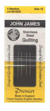 John James Stainless Steel Between / Quilting Needles Size 10 4ct