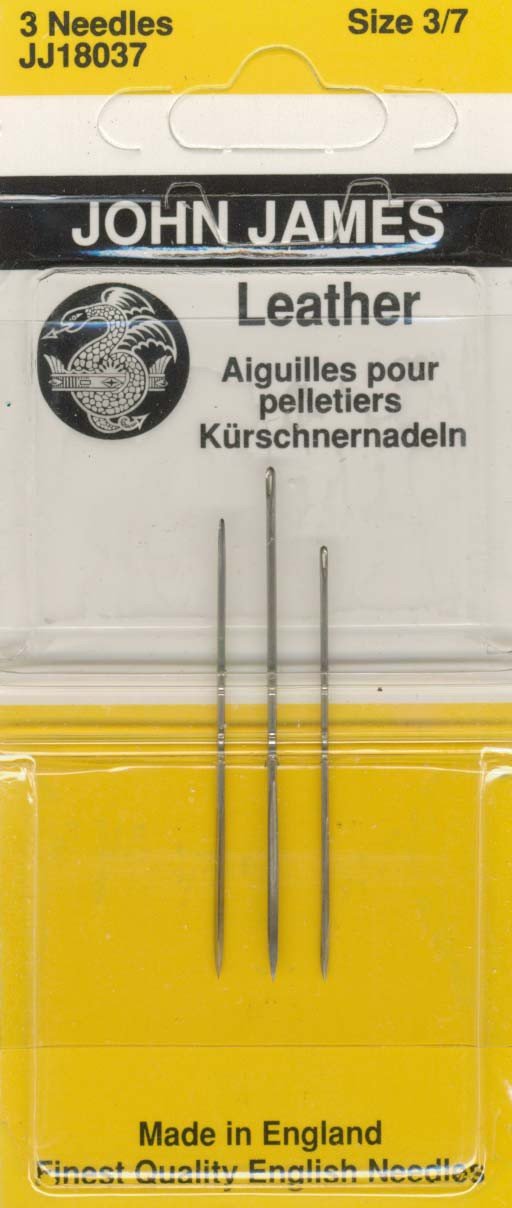 John James Leather Needles Assorted Sizes 3/7 3ct