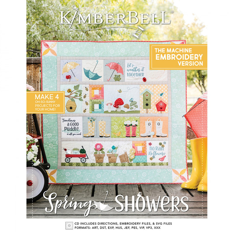 Kimberbell Spring Showers Quilt, Machine Embroidery KD811 Pattern