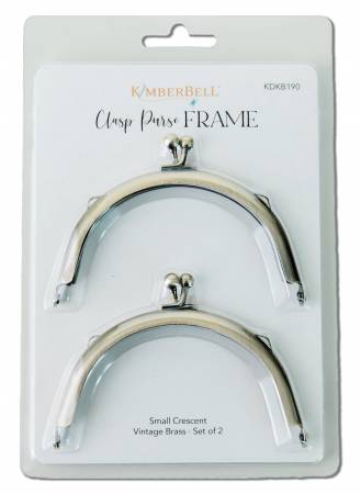 Kimberbell Clasp Purse Frame, Small Crescent-Vintage Brass set of 2