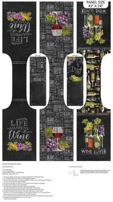 Life Happens, Wine Helps by Ellen & Clark Studio - Wine Tote Panel -DP24560-99