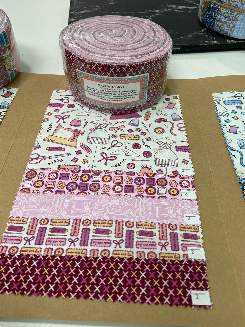 Made with Love Pink Jelly Roll (40 pieces)