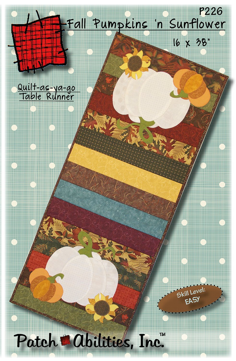 Patch Abilities - P226 Fall Pumpkins 'n Sunflower Table Runner