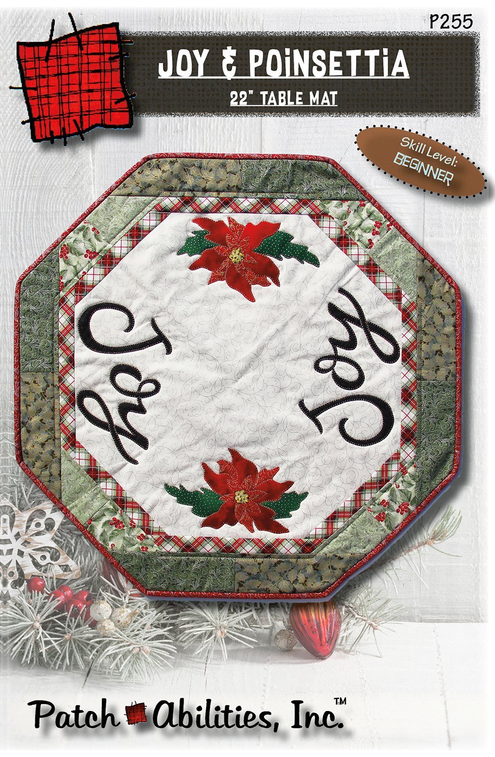 Patch Abilities - P255 Poinsettia Joy Table Mat