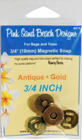 Magnetic Purse Snap - Antique Gold 3/4"