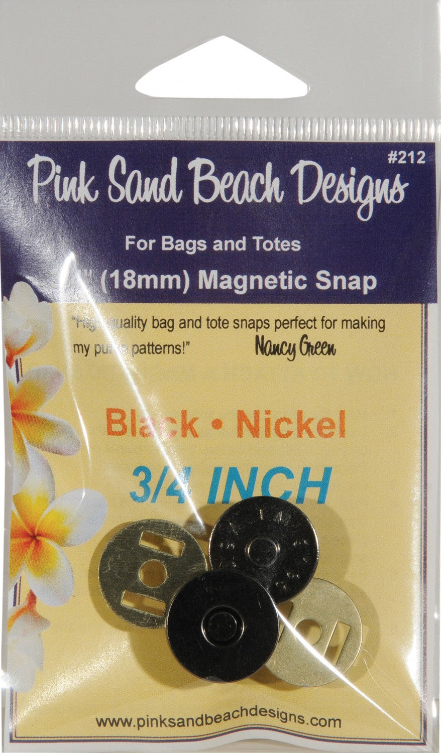 Magnetic Purse Snap -Black Nickel - 3/4"