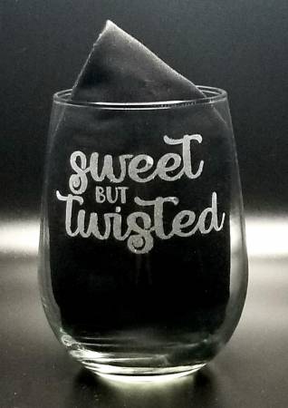 Sweet But Twisted Stemless Wine Glass