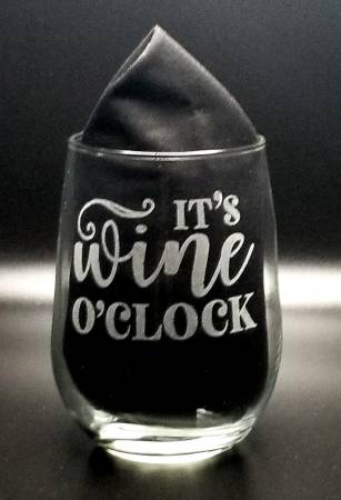 Wine O' Clock Stemless Wine Glass