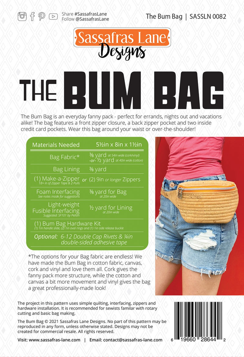 The Bum Bag-A Fanny Pack Pattern by Sassafras Lane Designs