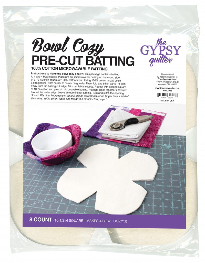 Gypsy Quilter Bowl Cozy Pre-Cut Batting 10 1/2" square