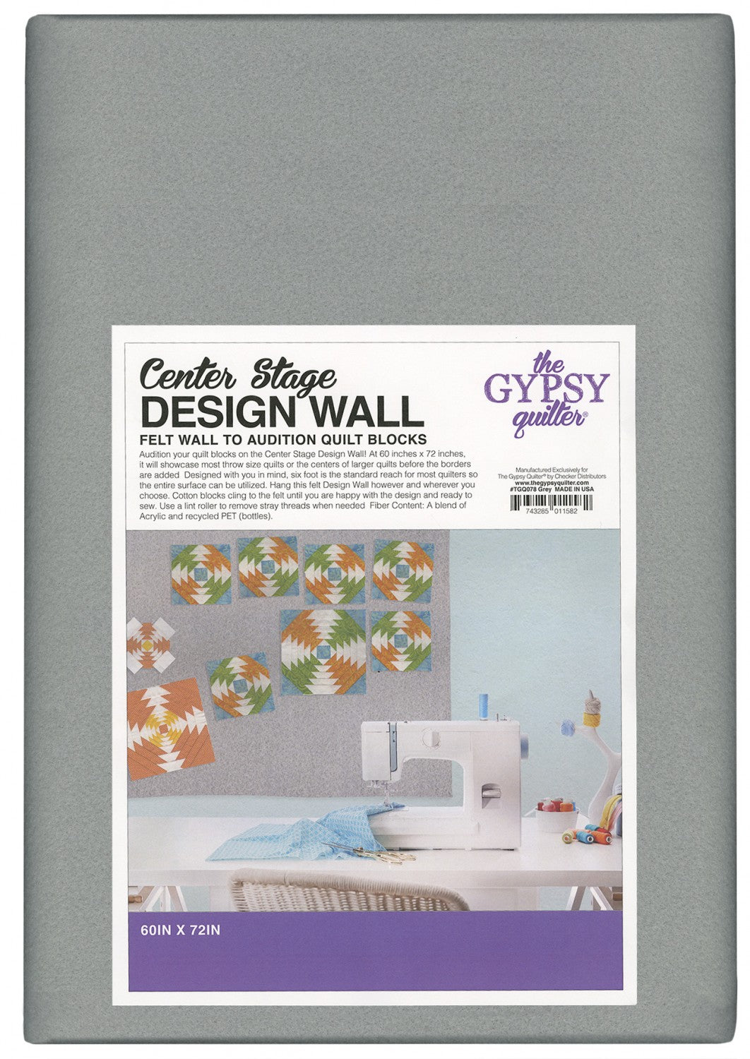 Gypsy Quilter Center Stage Design Wall Gray 60in x 72in