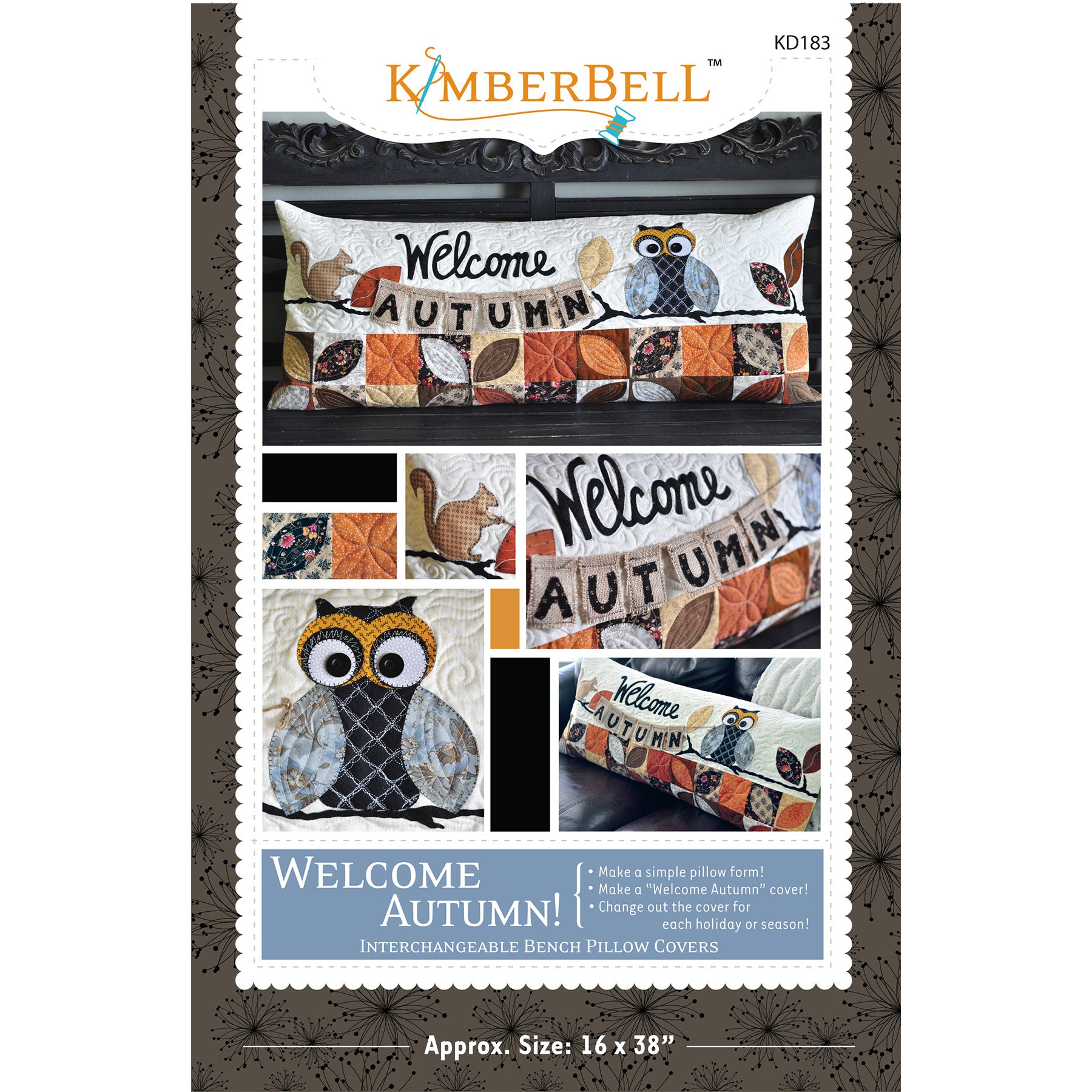 Kimberbell Welcome Autumn Bench Pillow