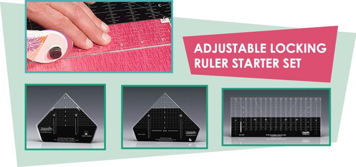 Steady Fit Ruler Base Westalee by Sew Steady - Adjustable Locking Ruler Set 3pc