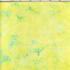 Anthology Batiks - Yellow w/Green Flower