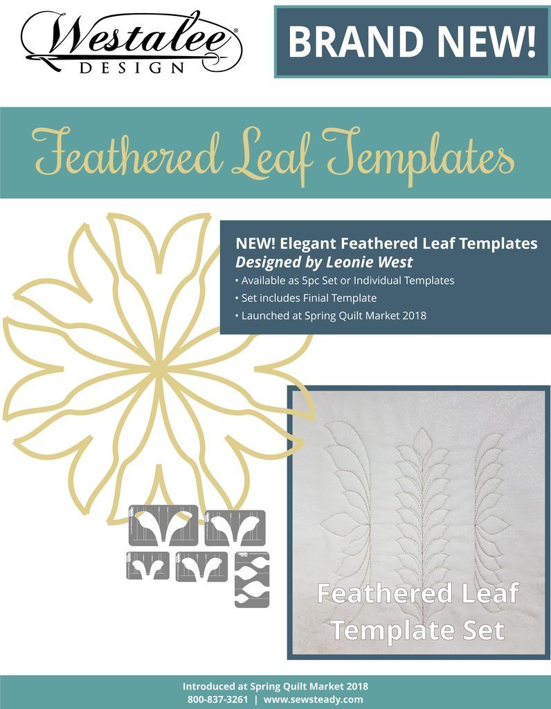 Westalee by Sew Steady - Feathered Leaf Template 5pc Set