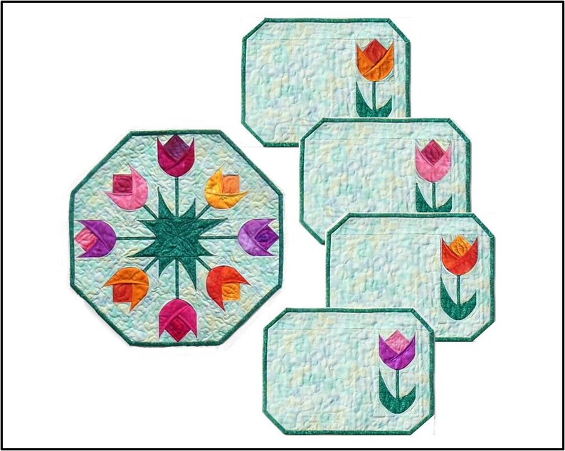 Spring Tulips Table Topper & Placemats