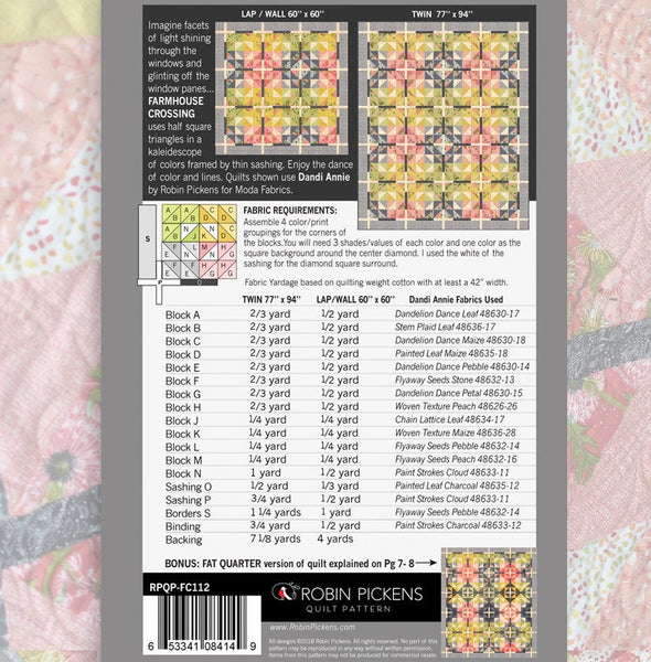 Farmhouse Crossing Quilt Pattern by Robin Pickens